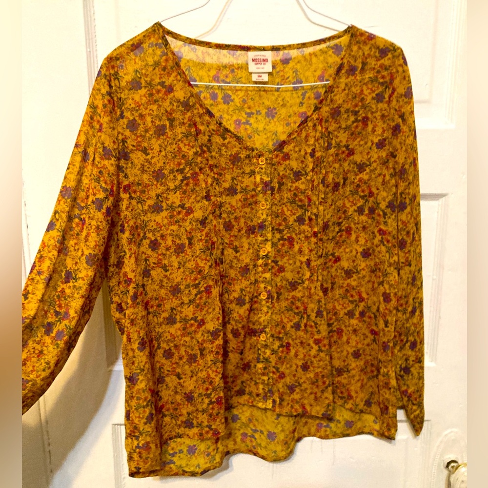 Golden Marigold Yellow Polyester Blouse